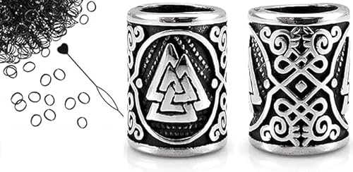 VALHALLA Wikinger Bartperle aus Edelstahl Valknut Silver GROSS VALHALLA Wikinger Bartperle aus Edelstahl Valknut Silver GROSS von VALHALLA