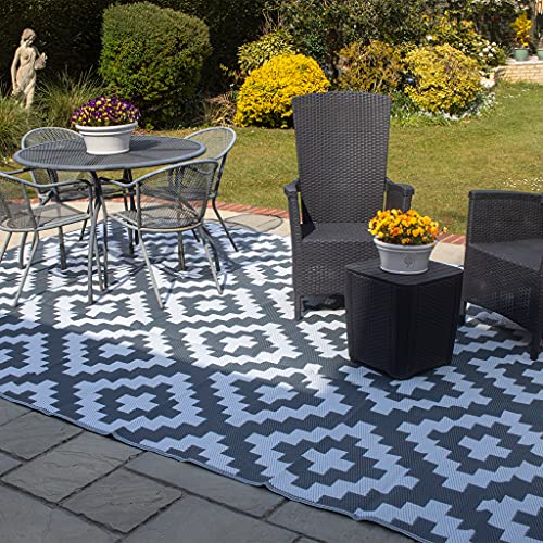 VALIANT Teppich für Terrassen- und Terrassendielen, geometrisch, 1,8 x 1,2 m, Grau von Valiant Fun