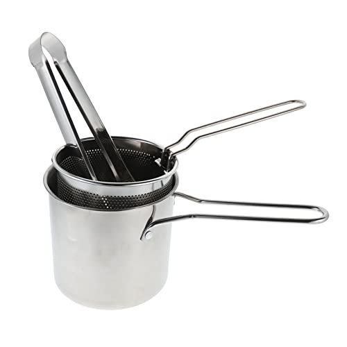VALICLUD 1 Satz Fritteuse mit Frittierkorb und Zange für Zubereitung von Snacks und Beilagen Sicherer Handgriff Langlebiges Design für Küche von VALICLUD