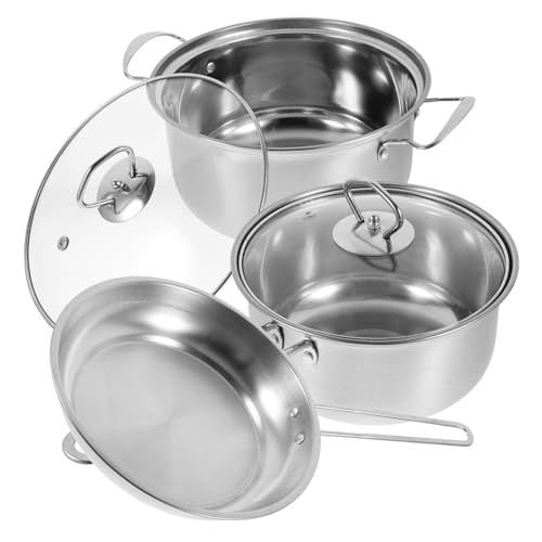 VALICLUD 1 Satz Kochtopf Set Teilig Suppentopf Milchkochtopf Bratpfanne Robustes Kochgeschirr für Gesunde und Sichere Zubereitung Kompatibel mit Induktionsherden von VALICLUD