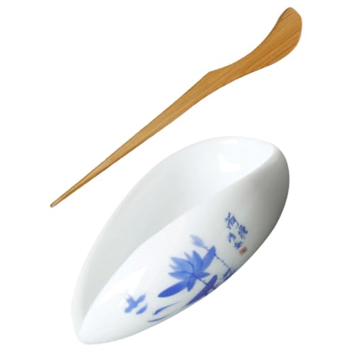 VALICLUD Teelöffel aus Porzellan Chinesischer Teelöffel für Lose Teeblätter Teezubehör für Teezeremonie Spülmaschinenfest 2 Stück Teegeschirr von VALICLUD