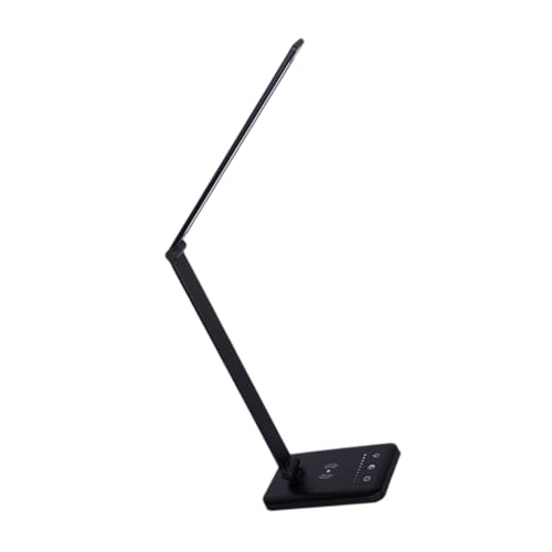VALICLUD 1 Stück Faltbare LED Tischlampe mit Touch Steuerung und Wireless Charging Fach Dimmbar Tragbar und Augenschonend für Büro und Lesen Schwarz von VALICLUD
