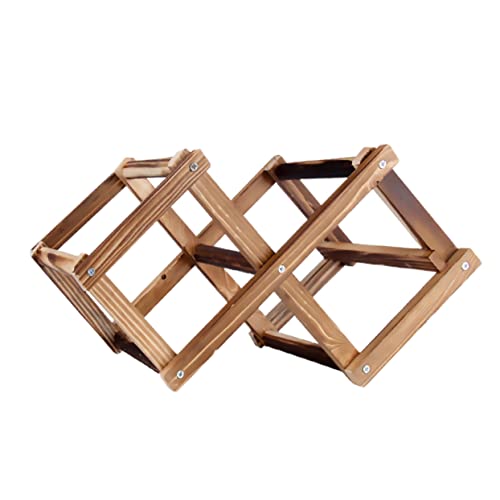 VALICLUD 1 Stück Faltbares Weinregal aus Holz Moderner Weinständer für Flaschen für Zuhause Wohnzimmer und Balkon Design Kohlenfarbe von VALICLUD