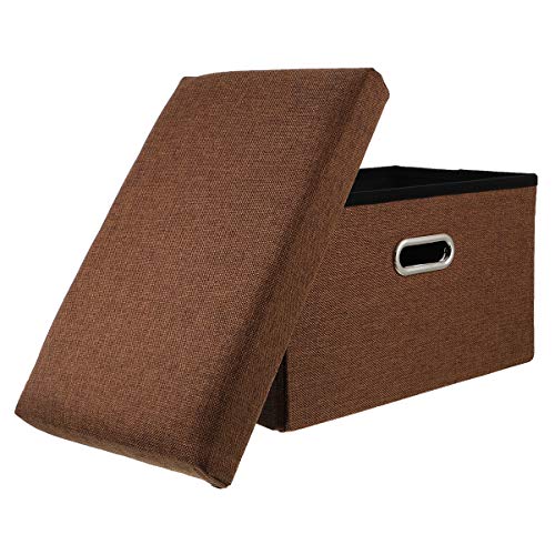 VALICLUD 1 Stück Multifunktionale Klappbare Aufbewahrungsbox Handlicher Stauraumhocker für Erwachsene Kreative Aufbewahrungslösung Kaffee für Schlafzimmer und Wohnzimmer von VALICLUD