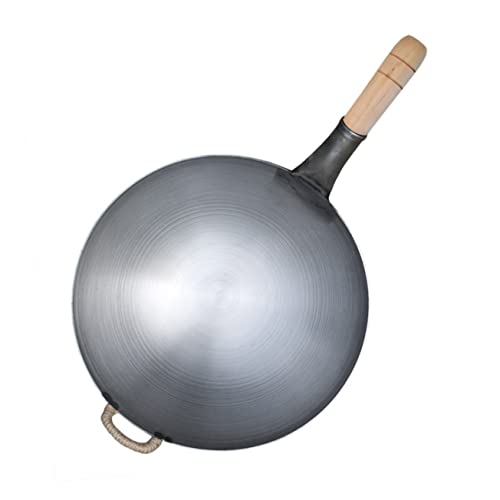 VALICLUD 1 Stück Robuster Wok mit Holzgriff Multifunktionale Pfanne für Induktionsherde zum Braten und Kochen von Sichuan Gerichten VALICLUD 1 Stück Robuster Wok mit Holzgriff Multifunktionale Pfanne für Induktionsherde zum Braten und Kochen von Sichuan Gerichten von VALICLUD