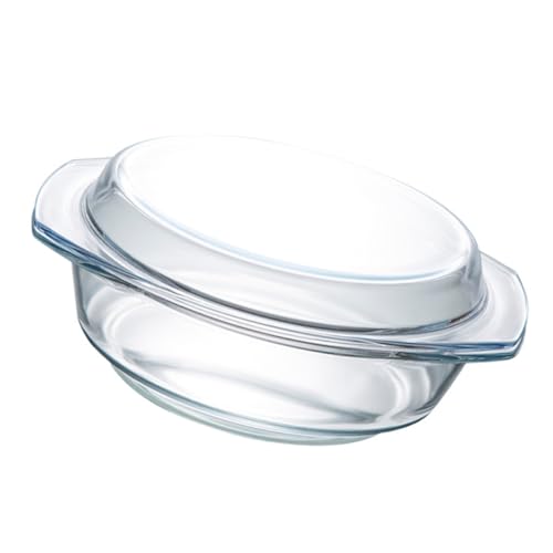 VALICLUD 1 Stück Tempered Glass Bowl mit Deckel Mikrowellen und Ofenfest Runde Frischhaltedose für Lebensmittel für Küche und Essbereich von VALICLUD
