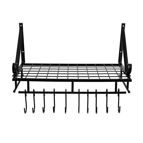 VALICLUD Faltbarer Topfhalter für Küche Wandmontiertes Aufbewahrungsregal aus Metall Küchenregal für Töpfe Deckel und Besteck VALICLUD Faltbarer Topfhalter für Küche Wandmontiertes Aufbewahrungsregal aus Metall Küchenregal für Töpfe Deckel und Besteck von VALICLUD
