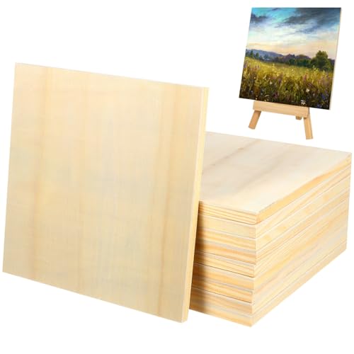 VALICLUD 10 Stück Quadratische Holz malplatten aus Naturbelassenem Holz für DIY Foto Tonbildrahmen für Kinderzeichnungen Bastelprojekte und Kreative Maltechniken von VALICLUD