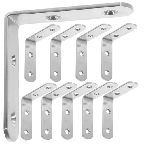VALICLUD 10 Stück Teiliges Edelstahl Winkelverbinder Kleine Regalhalterung mit Glatter Oberfläche und Abgerundeten Kanten für Stabile Möbel Regalfestigung VALICLUD 10 Stück Teiliges Edelstahl Winkelverbinder Kleine Regalhalterung mit Glatter Oberfläche und Abgerundeten Kanten für Stabile Möbel Regalfestigung von VALICLUD