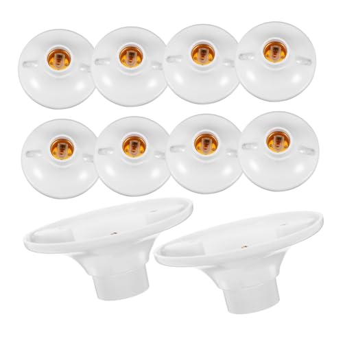 VALICLUD 10 Stück Teiliges Lampensockel Hitzebeständigem Bakelit Flacher Schraubsockel für Einfache Installation Stabile Lampenfassung für Deckenleuchte und Wohnraumbeleuchtung Langlebig von VALICLUD