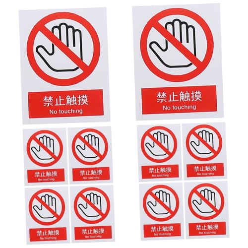 VALICLUD 10 Stück Teiliges PVC Warnschild Nicht Berühren Selbstklebend UV Beständig Sicherheitsaufkleber für Lager zur Geräte und Arbeitssicherheit von VALICLUD