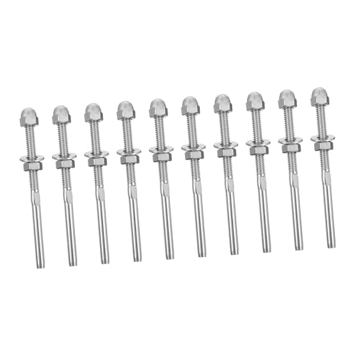 VALICLUD 10 Stück Teiliges Swage Fittings Gewindeteile für Treppengeländer und Deck Seilspannsysteme Korrosionsbeständig Geeignet für Holzpfosten Einfache Montage Innen und Außenbereich VALICLUD 10 Stück Teiliges Swage Fittings Gewindeteile für Treppengeländer und Deck Seilspannsysteme Korrosionsbeständig Geeignet für Holzpfosten Einfache Montage Innen und Außenbereich von VALICLUD