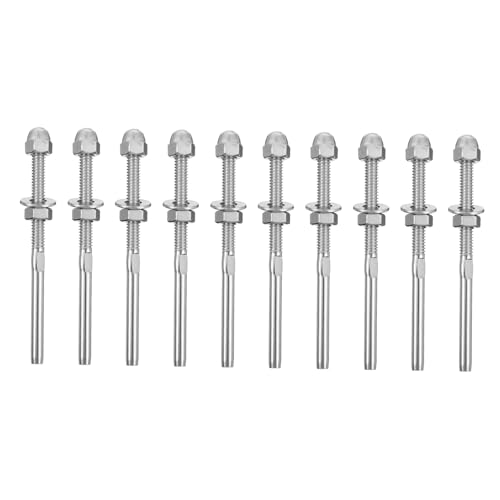VALICLUD 10 Stück Teiliges Swage Tensioner für Kabelgeländer mit Korrosionsbeständigem Drahtseilanschluss Leichter Rostfreier Kabelspanner für Treppengeländer und Terrassenpfosten VALICLUD 10 Stück Teiliges Swage Tensioner für Kabelgeländer mit Korrosionsbeständigem Drahtseilanschluss Leichter Rostfreier Kabelspanner für Treppengeländer und Terrassenpfosten von VALICLUD