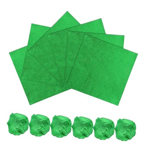 VALICLUD 100 Stück Aluminiumfolie Bonbonpapier mit Grünem Orangenschalenmuster Geruchlos Einfach zu Falten für Schokolade Süßigkeiten DIY Geschenke und Partydekorationen von VALICLUD