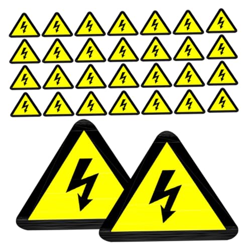 VALICLUD 100 Stück Hochspannungs-Warnaufkleber Gelbe Elektrische Gefahr Dreiecksetiketten Wasser Ölbeständige Warnhinweise mit Hoher Haftung für Elektrische Anlagen von VALICLUD
