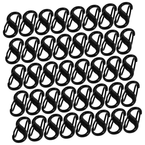 VALICLUD 100 Stück S Förmige Doppelöffnung Karabiner aus Zinklegierung mit Schwarzer Elektrophorese Robuster Schmuckverschluss für Halsketten Armbänder DIY Schmuckherstellung Clips von VALICLUD