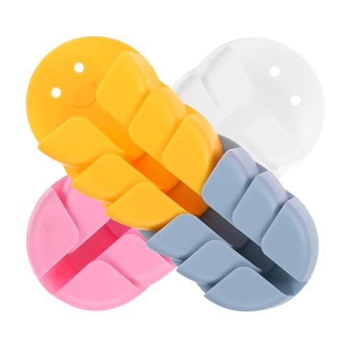 VALICLUD 12 Stück Steckdosenhalter mit Klebehalterung Wandhaken für Kabelmanagement für Fliesen Glas Metall Kunststoff Lächelndes Design Keine Bohrung Stabiler Halt für Bad Küche Büro von VALICLUD