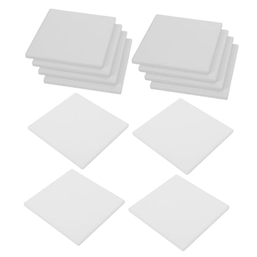 VALICLUD 12 Stück Teiliges Quadratische Unglasierte Keramikuntersetzer mit Korkrückseite Weiße Blanko fliesen für DIY Kunstprojekte Wie Tintenmalerei Acrylgießen und Kreative Bastelideen von VALICLUD