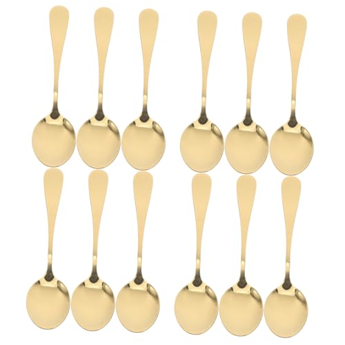 VALICLUD 12 Stück Teiliges Set Goldene Esslöffel aus Spülmaschinenfest Spiegelpoliert Ergonomisches Design für Tee Kaffee Desserts Zuhause Restaurant VALICLUD 12 Stück Teiliges Set Goldene Esslöffel aus Spülmaschinenfest Spiegelpoliert Ergonomisches Design für Tee Kaffee Desserts Zuhause Restaurant von VALICLUD