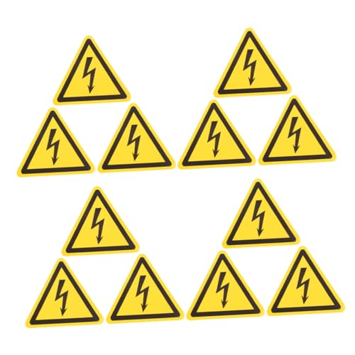 VALICLUD 12 Stück Teiliges Warnaufkleber Elektrische Gefahr Dreieck Sicherheitsaufkleber Selbstklebend Elektrische Spannung Warnschild für Elektroanlagen Unfallprävention von VALICLUD