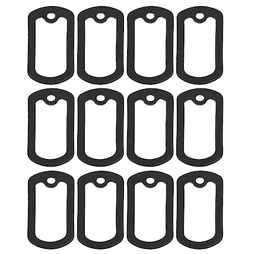 VALICLUD 12Pcs Military Dog Tag Schalldämpfer Silikon Gummi Schalldämpfer ID Tags Schalldämpfer Retangular Abdeckung (Schwarz) von VALICLUD