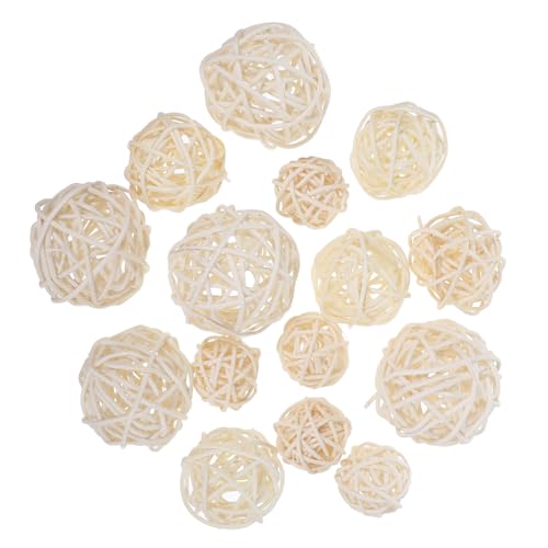 VALICLUD 15 Stück Rattan Kugeln Set Teilig Weiße Dekokugeln für Hochzeiten Weihnachten Partys Bastelprojekte Vasenfüllung Natürliche Dekoration VALICLUD 15 Stück Rattan Kugeln Set Teilig Weiße Dekokugeln für Hochzeiten Weihnachten Partys Bastelprojekte Vasenfüllung Natürliche Dekoration von VALICLUD