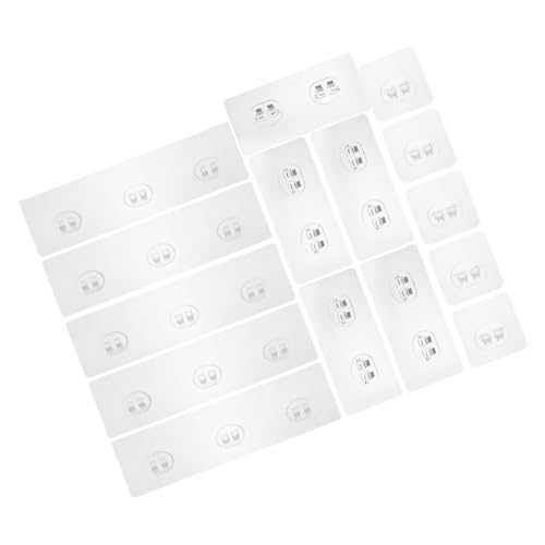 VALICLUD 15 Stück Selbstklebende Haken Transparent Stark Haftend Bohrfreie Wandhalterungen für Badezimmer Küche Schränke und Regale Einfache Installation ohne Werkzeug von VALICLUD