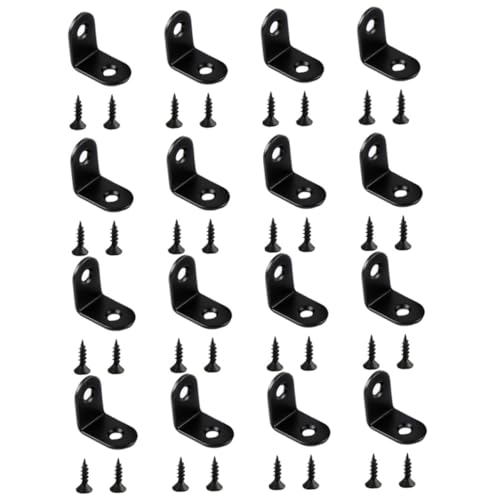 VALICLUD 16 Stück Teiliges Edelstahl Winkelverbinder mit Schwarzen Schrauben Robuste Möbel eckwinkel für Wandtische Raumteiler Korrosionsbeständig und Langlebig von VALICLUD