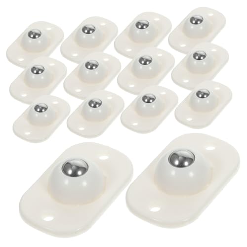 VALICLUD 16 Stück Teiliges Selbstklebende Mini Lenkrollen für Kleine Möbel und Aufbewahrungsboxen Drehbare Nylonräder mit Edelstahlkugeln für Schränke Kunststoff Holzboxen von VALICLUD