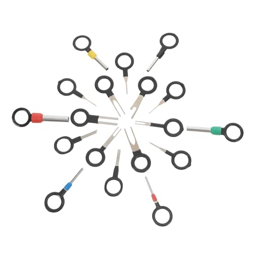 VALICLUD 18 Stück Teiliges Terminal Pin Entfernungstool Set aus Universelles Auto Entriegelungswerkzeug für Elektrische Steckverbindungen Geeignet für Verschiedene Fahrzeugmodelle von VALICLUD