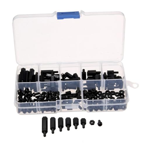 VALICLUD 180 Stück Teiliges Nylon Schrauben Mutter Set Schwarz Robustes Kunststoff Befestigungszubehör Inklusive Abstandshalter für Elektronik Computer Pcb Vielseitig für DIY und VALICLUD 180 Stück Teiliges Nylon Schrauben Mutter Set Schwarz Robustes Kunststoff Befestigungszubehör Inklusive Abstandshalter für Elektronik Computer Pcb Vielseitig für DIY und von VALICLUD
