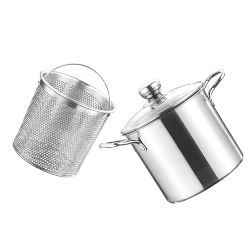 VALICLUD 1Satz Fritteuse mit Frittierkorb Lebensmittelechtes Material für Induktionskochplatten Gesundes Frittieren Filterdesign Küchenwerkzeug von VALICLUD