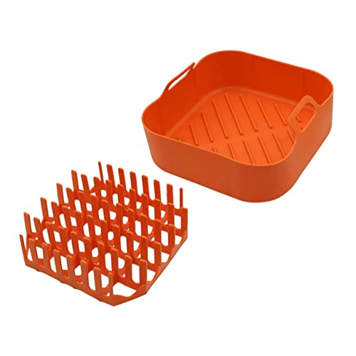 VALICLUD 1Satz Handheld Air Fryer Liner Silikon Backform für Heißluftfritteuse Antihaft Rack Hitzebeständig und Wiederverwendbar zum Dämpfen von Lebensmitteln von VALICLUD