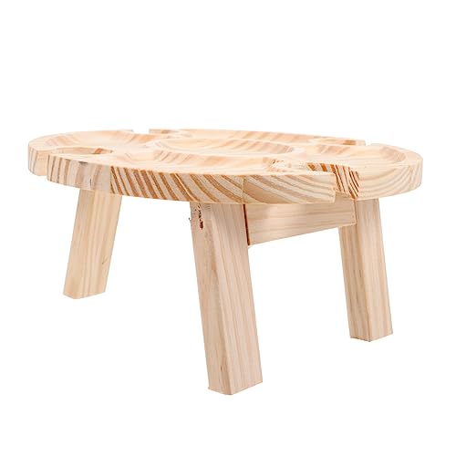 VALICLUD 1stück Faltbarer -weintisch Für Picknick Und Snacks Tragbarer Serviertisch Für Outdoor Für Strand Park Und Festivals Natürliche Farbe von VALICLUD