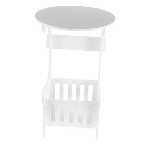 VALICLUD Kompakter Beistelltisch Runder Mini-couchtisch Aus Eleganter Teetisch Für Schlafzimmer Und Wohnzimmer Vielseitige Aufbewahrungslösung Weiß Für Kleine Räume von VALICLUD