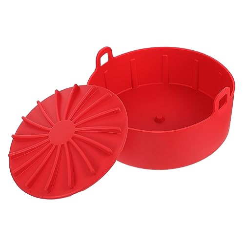 VALICLUD 1Stück Silikonbackform für Heißluftfritteuse Hitzebeständige Grillpfanne für Backofen und Dampfgarer Rot Einfach zu Reinigen und Langlebig von VALICLUD