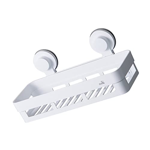 VALICLUD 1Stück Wandmontiertes Badezimmer Regal aus Kunststoff Punch Storage Rack für Shampoo Zahnbürste Design Installieren Weiß von VALICLUD