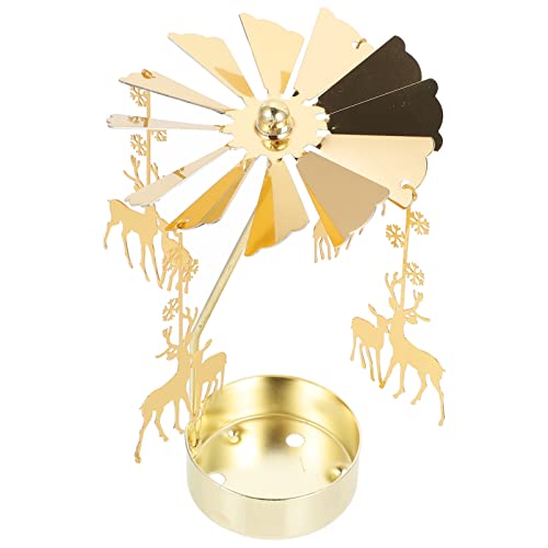 VALICLUD 1stück Goldener Rotierender Kerzenhalter Mit Elch-Design Eleganter Teelichthalter Für Innen Und Außendekoration Für Hochzeiten Feiern Und Romantische Anlässe Stilvolle von VALICLUD