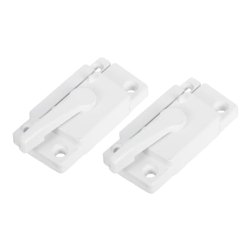 VALICLUD 2 Paar Weiße Fensterschlösser Seitliches Kunststoff Stahl Schiebefenster Riegel Kompatibel für Alte Kunststofftüren und Fenster Sicherheitsschloss mit Zuverlässigem von VALICLUD