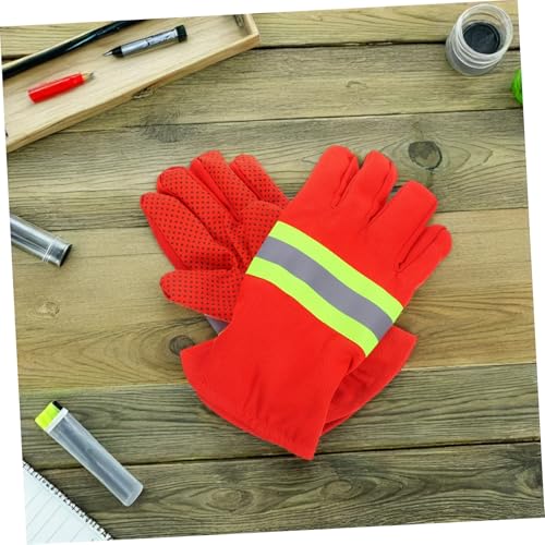 VALICLUD 2 Paare Feuerwehrhandschuhe Flammschutz Wärmedämmend Ergonomisch Atmungsaktiv Rutschfest Für Notfallrettung Hohe Temperatur Schutzhandschuhe Outdoor Arbeitsschutz von VALICLUD