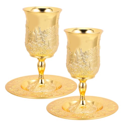 VALICLUD 2 Sätze jüdischer Judaica-Weinbecher Schnapsgläser mit Tablett geprägter Weinkelch Havdala-Weinbecher Schabbat-Becher Party-Weinkelch Segenstasse Zinklegierung Golden VALICLUD 2 Sätze jüdischer Judaica-Weinbecher Schnapsgläser mit Tablett geprägter Weinkelch Havdala-Weinbecher Schabbat-Becher Party-Weinkelch Segenstasse Zinklegierung Golden von VALICLUD