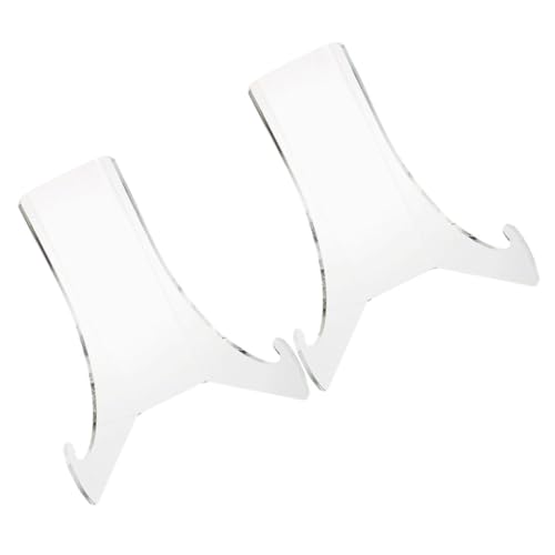VALICLUD 2 Stück Acryl Display Halter Ständer Transparent Großer Sockel Stabiler Plattenhalter für Teller Bilder Karten für Ausstellung und Dekoration von VALICLUD