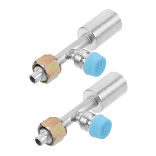 VALICLUD 2 Stück Aluminium Luftkompressor Schlauchverbinder mit Integriertem Druckventil Abnehmbarer Gerader Kupplungsadapter Auslaufsicher Langlebig Kompatibel für Auto-klimaanlagen und von VALICLUD