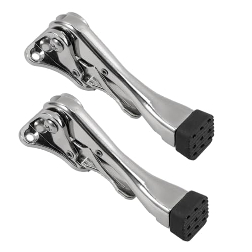 VALICLUD 2 Stück Automatischer Türorte Hochleistungs-Türstopper automatischer Türstopper Fußbetriebsstopper Türkeil Türhalter Gummi Silber von VALICLUD