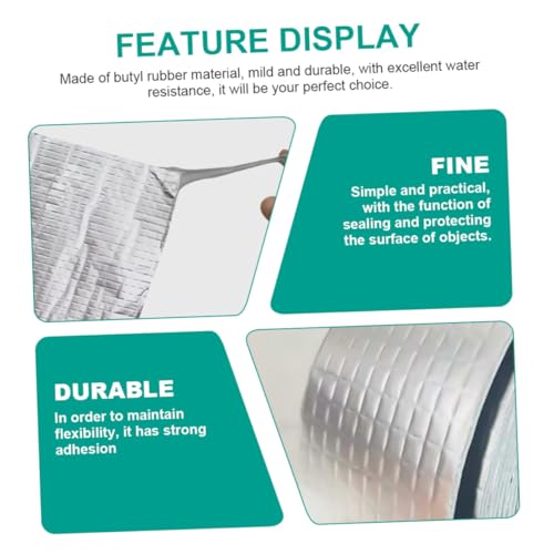 VALICLUD 2 Stück Butyl dichtungsband Selbstklebendes Aluminiumfolie Reparaturband Wasserfest UV beständig Wetterfest Einsetzbar für Dach Rohrabdichtung VALICLUD 2 Stück Butyl dichtungsband Selbstklebendes Aluminiumfolie Reparaturband Wasserfest UV beständig Wetterfest Einsetzbar für Dach Rohrabdichtung von VALICLUD