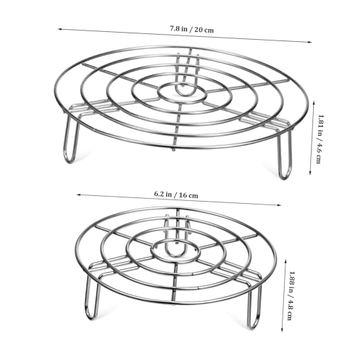 VALICLUD 2 Stück Edelstahl Dampfgarer Gestell Edelstahl Dämpfeinsatz Topfeinsatz Dämpfen Rostfrei Hitzebeständig Verschiedene Geeignet für Schnellkochtöpfe und Haushaltsküchen von VALICLUD