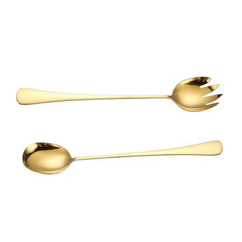 VALICLUD 2 Stück Edelstahl Servierbesteck Teilig Goldfarben Multifunktionaler Löffel und Gabel Komfortabler Griff Wiederverwendbar Hygienisch für Haushalt Restaurant und Buffet VALICLUD 2 Stück Edelstahl Servierbesteck Teilig Goldfarben Multifunktionaler Löffel und Gabel Komfortabler Griff Wiederverwendbar Hygienisch für Haushalt Restaurant und Buffet von VALICLUD