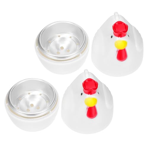 VALICLUD 2 Stück Eierkocher Mikrowelle Kükenform Hitzebeständig Dampfgarer Eierbecher für Schnelles Frühstück Kinderfreundliches Design von VALICLUD