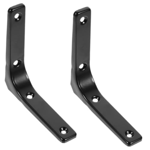 VALICLUD 2 Stück Förmige Regalwinkel Schwarz Robustes Winkelhalterung für Holzregale Winkelhalter mit Rostschutz Stabile Regalträger für Möbel Schrank und Bücherregal von VALICLUD