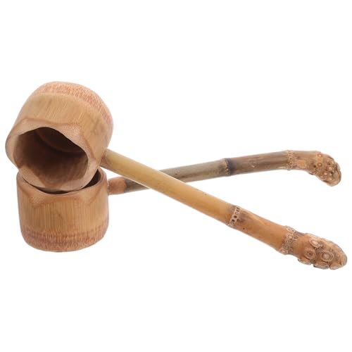 VALICLUD 2 Stück Handgefertigter natürlicher Wasserschöpfer mit langem ergonomischem Griff leichter robuster Gartendipper Retro Küchenlöffel für Sauna Teezeremonie einfach zu reinigen von VALICLUD